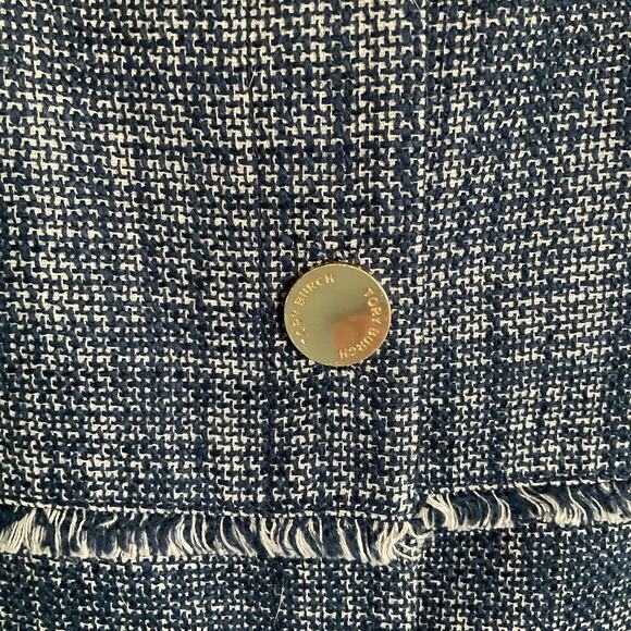 TORY BURCH Blue White Heathered Tweed Blazer Jacket Size 10‎ - Picture 4 of 11
